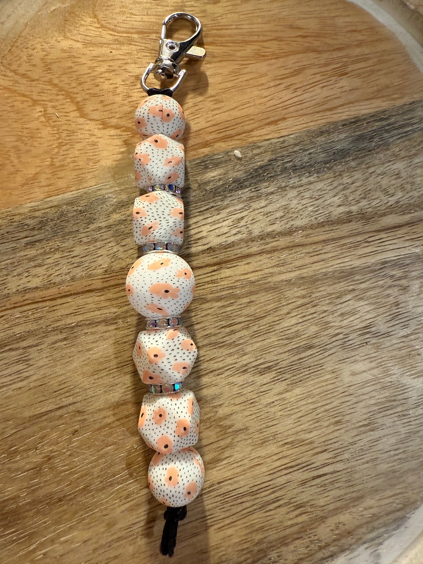 Silicone Beaded Straight Keychains