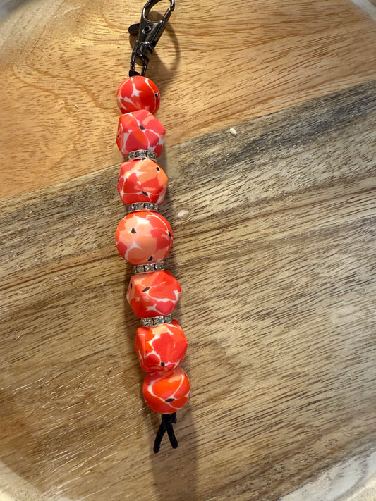 Silicone Beaded Straight Keychains